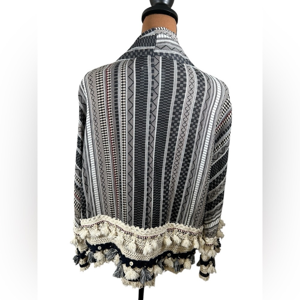 Zara Folks Kimono with Tassels S - Picture 4 of 6